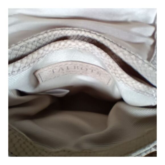 Talbots Satchel Shoulder Bag Tassel Beige Snake Leather - Picture 11 of 11